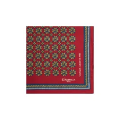 POCHETTE DA TASCHINO IN SETA STAMPATA A MANO BORDEAUX Fantasia archivio 1946