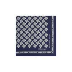 POCHETTE DA TASCHINO IN SETA STAMPATA A MANO BLU SCURO Fantasia archivio 1930