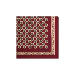 POCHETTE DA TASCHINO IN SETA STAMPATA A MANO BORDEAUX Fantasia archivio 1931
