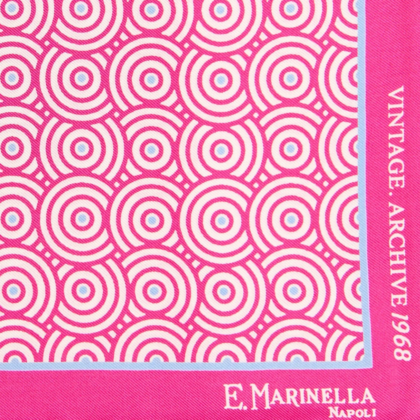 POCHETTE DA TASCHINO IN SETA STAMPATA A MANO FUCSIA Fantasia archivio 1968
