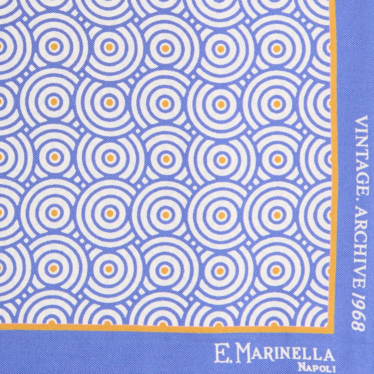 POCHETTE DA TASCHINO IN SETA STAMPATA A MANO POLVERE Fantasia archivio 1968
