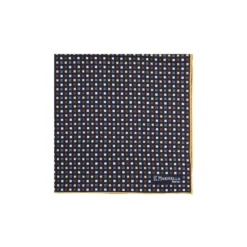 POCHETTE DA TASCHINO IN SETA STAMPATA A MANO BLU SCURO Microfantasia fiore
