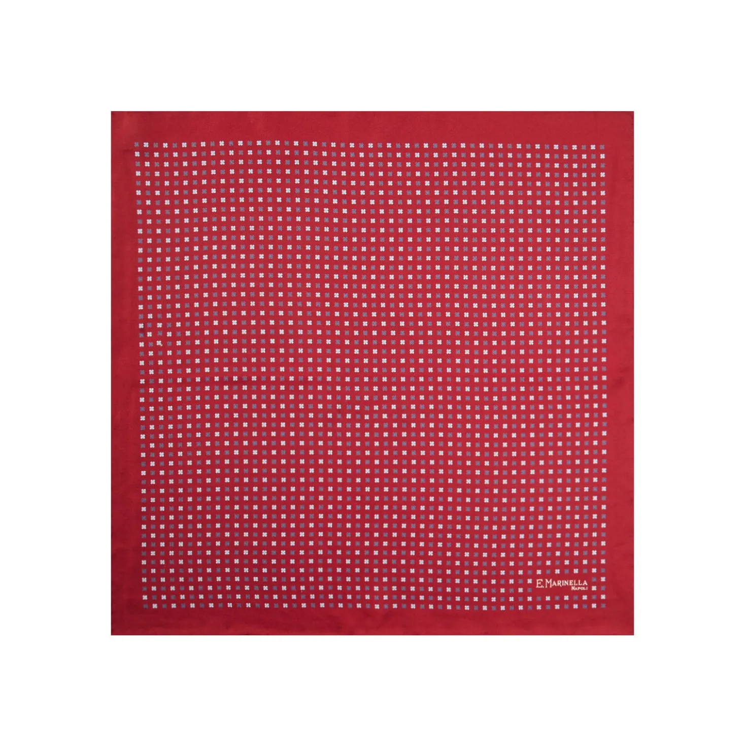 POCHETTE DA TASCHINO IN SETA STAMPATA A MANO BORDEAUX Microfantasia fiore