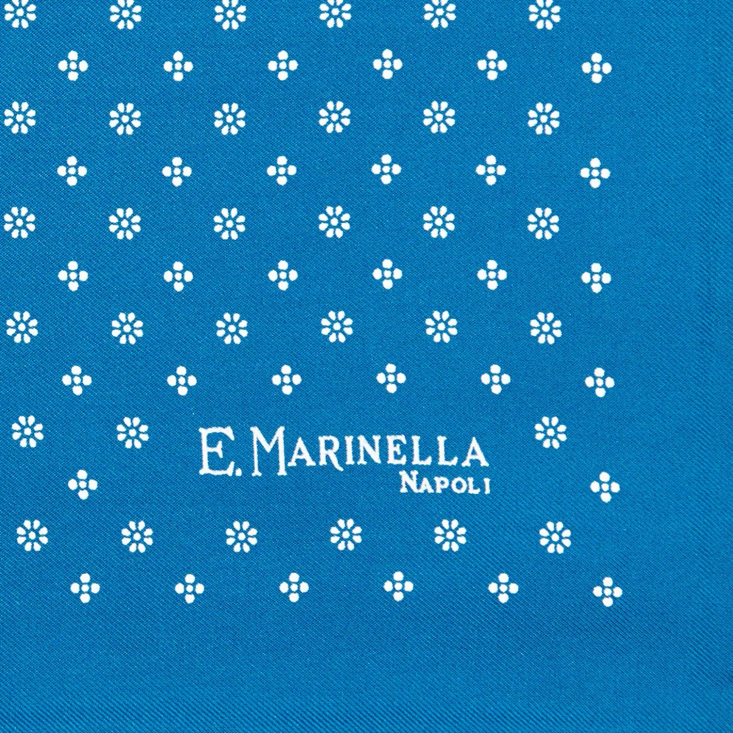POCHETTE DA TASCHINO IN SETA STAMPATA A MANO BLU MEDIO Microfantasia fiore