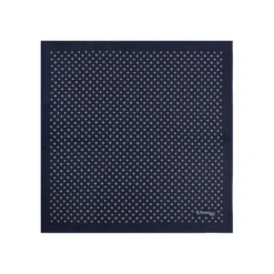 POCHETTE DA TASCHINO IN SETA STAMPATA A MANO BLU SCURO Microfantasia fiore