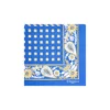 POCHETTE DA TASCHINO IN SETA STAMPATA A MANO BLU SCURO Microfantasia fiore