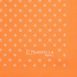 POCHETTE DA TASCHINO IN SETA STAMPATA A MANO ARANCIONE Microfantasia fiore