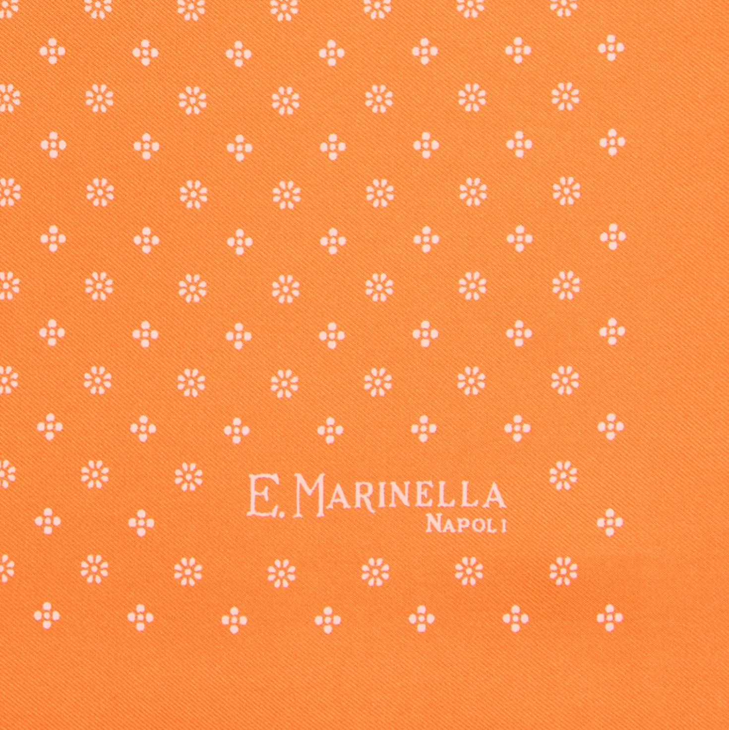 POCHETTE DA TASCHINO IN SETA STAMPATA A MANO ARANCIONE Microfantasia fiore