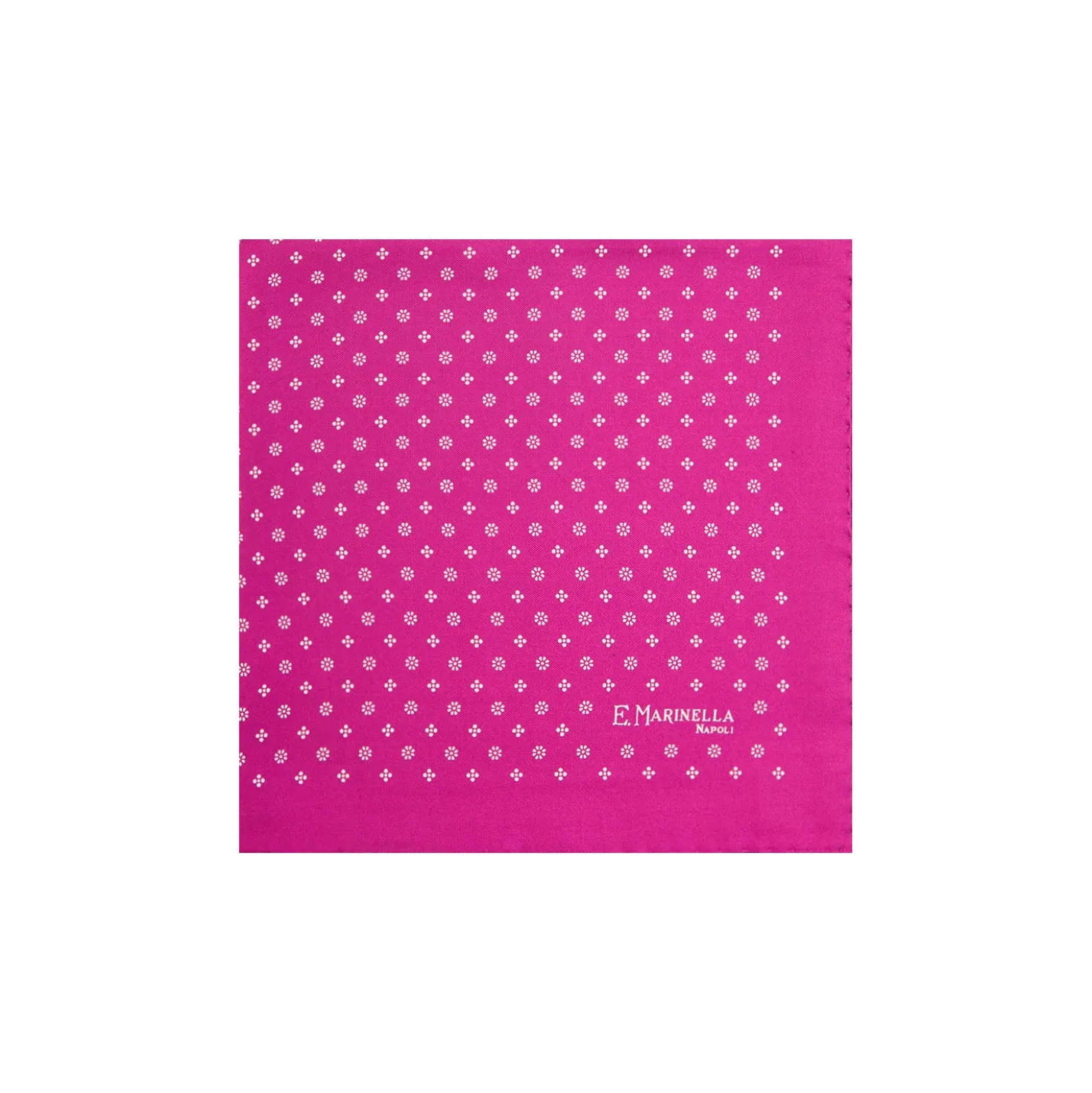POCHETTE DA TASCHINO IN SETA STAMPATA A MANO FUCSIA Microfantasia fiore