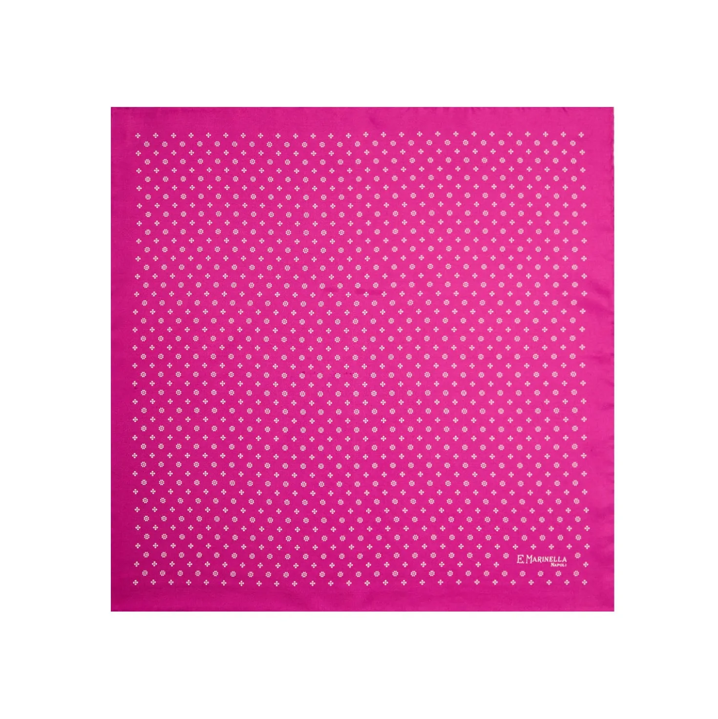 POCHETTE DA TASCHINO IN SETA STAMPATA A MANO FUCSIA Microfantasia fiore