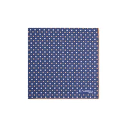 POCHETTE DA TASCHINO IN SETA STAMPATA A MANO BLU Microfantasia fiore