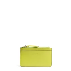 PORTA CARTE DI CREDITO GIALLO In pelle con zip