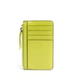 PORTA CARTE DI CREDITO GIALLO In pelle con zip