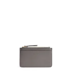 PORTA CARTE DI CREDITO GRIGIO In pelle con zip