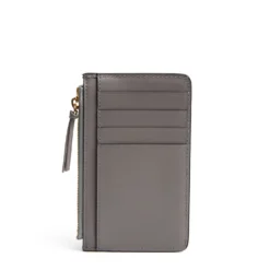 PORTA CARTE DI CREDITO GRIGIO In pelle con zip