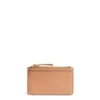PORTA CARTE DI CREDITO MARRONE CHIARO In pelle con zip