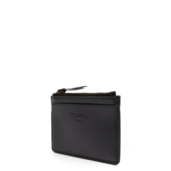 PORTA CARTE DI CREDITO NERO In pelle con zip