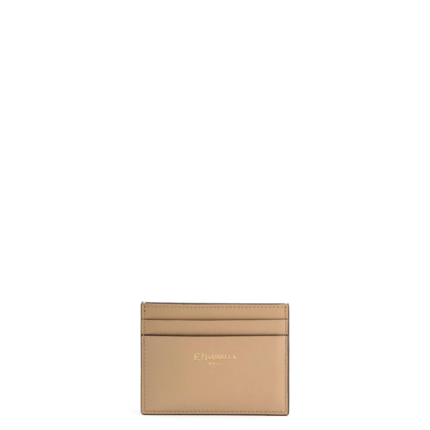 PORTACARTE DI CREDITO PICCOLO BEIGE In pelle liscia