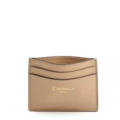 PORTACARTE DI CREDITO PICCOLO BEIGE In pelle liscia