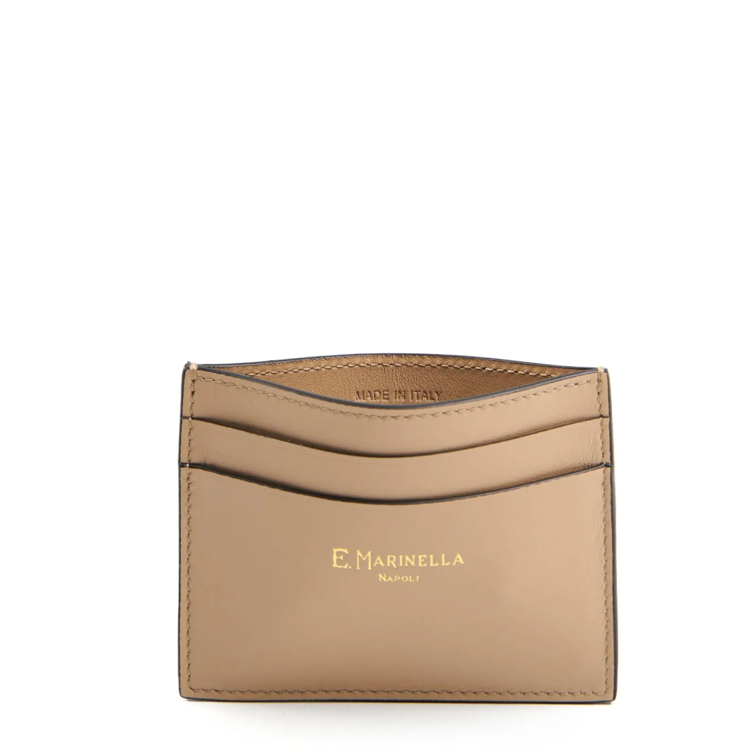 PORTACARTE DI CREDITO PICCOLO BEIGE In pelle liscia
