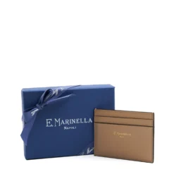 PORTACARTE DI CREDITO PICCOLO BEIGE In pelle liscia