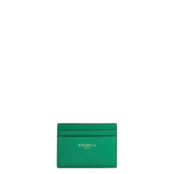PORTACARTE DI CREDITO PICCOLO VERDE In pelle liscia