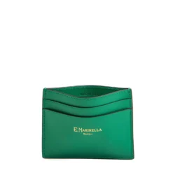 PORTACARTE DI CREDITO PICCOLO VERDE In pelle liscia
