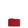 PORTA CARTE DI CREDITO ROSSO In pelle con zip