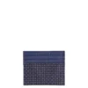 PORTACARTE DI CREDITO SETA E PELLE BLU SCURO 5 scomparti