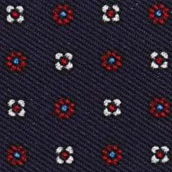 PORTACARTE DI CREDITO SETA E PELLE BLU SCURO 5 scomparti