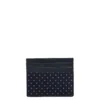 PORTACARTE DI CREDITO SETA E PELLE BLU SCURO 5 scomparti