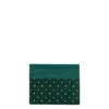 PORTACARTE DI CREDITO SETA E PELLE VERDE SCURO 5 scomparti