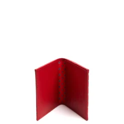 PORTACARTE PIEGHEVOLE IN SETA PELLE ROSSO 10 scomparti