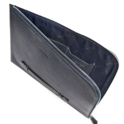 PORTADOCUMENTI BLU In pelle con cinturino
