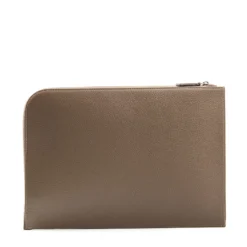 PORTADOCUMENTI TAUPE In pelle con cinturino