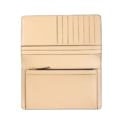 PORTAFOGLIO GRANDE BEIGE In pelle liscia