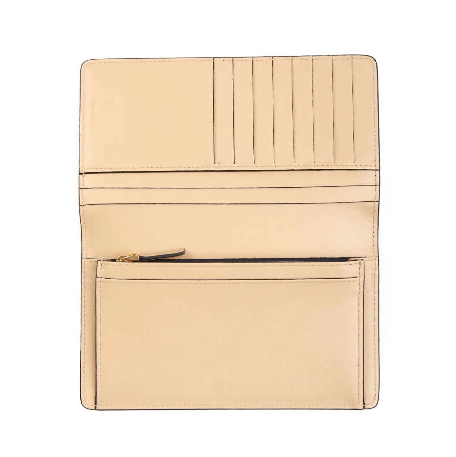 PORTAFOGLIO GRANDE BEIGE In pelle liscia