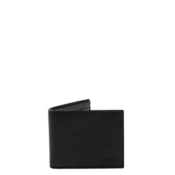 PORTAFOGLIO ORIZZONTALE NERO In pelle martellata