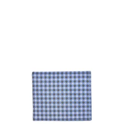 PORTAFOGLIO PICCOLO AZZURRO POLVERE In seta e pelle