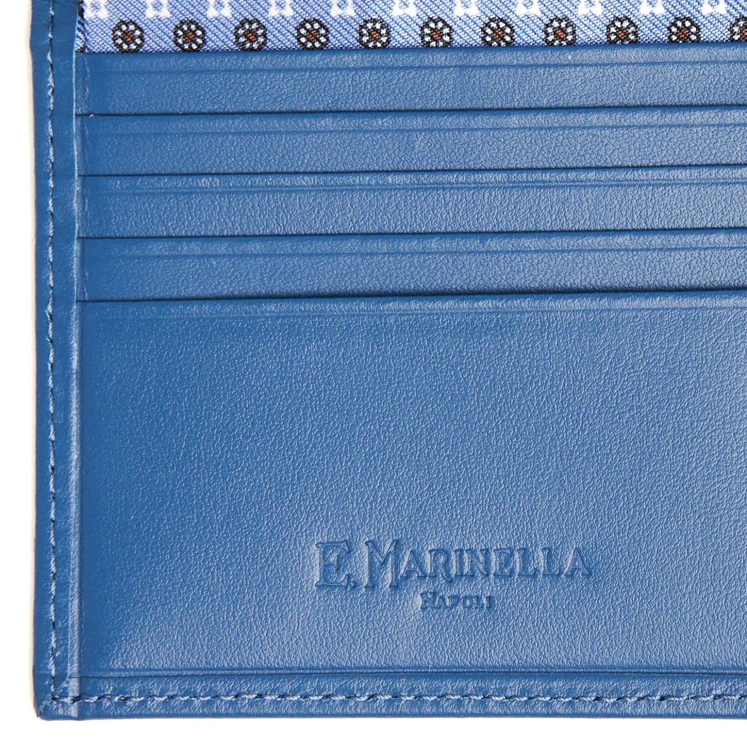 PORTAFOGLIO PICCOLO AZZURRO POLVERE In seta e pelle