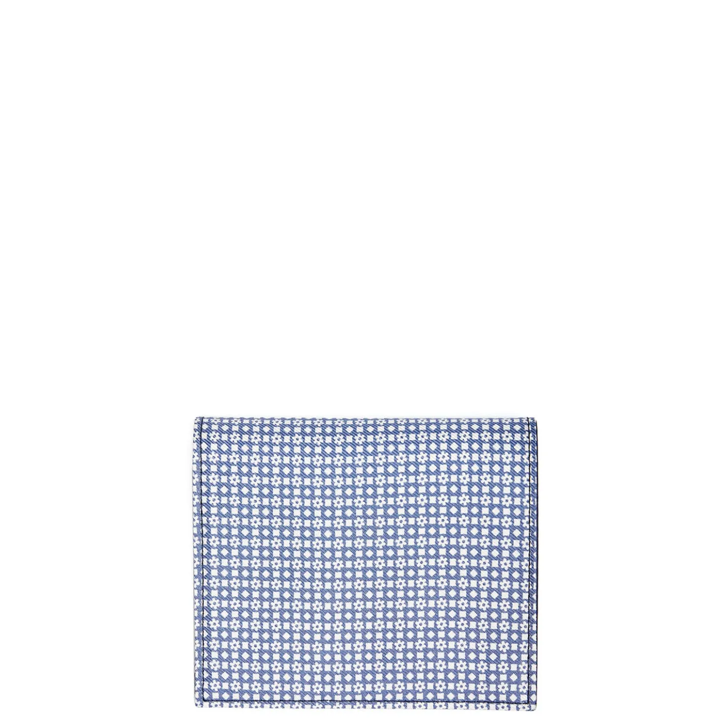 PORTAFOGLIO PICCOLO AZZURRO POLVERE In seta e pelle