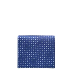 PORTAFOGLIO PICCOLO BLU In seta e pelle