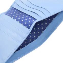 PORTAFOGLIO PICCOLO BLU In seta e pelle