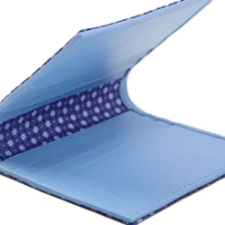 PORTAFOGLIO PICCOLO BLU In seta e pelle