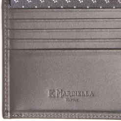 PORTAFOGLIO PICCOLO GRIGIO SCURO In seta e pelle