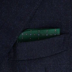 PORTAOCCHIALI VERDE SCURO In seta stampata a mano