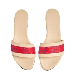 SANDALO FLAT ICONOGRAPHIC SIGNATURE Con fascia in seta rossa