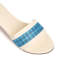 SANDALO FLAT ICONOGRAPHIC SIGNATURE Con fascia in seta azzurra