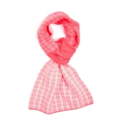 SCALDACOLLO ARANCIONE E BEIGE MICROFANTASIA In cashmere