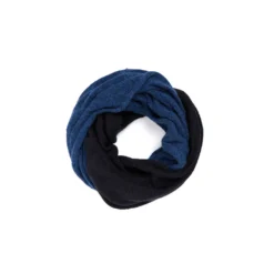 SCALDACOLLO BLU DOPPIO INTRECCIO In cashmere